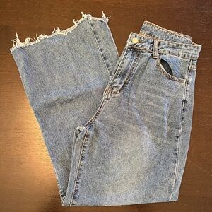 SHEIN Blue Wide Leg Jeans